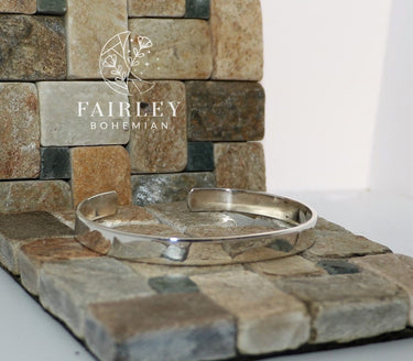 solid silver plain cuff bangle minimalist